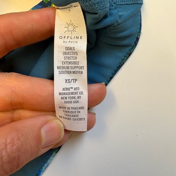 Aerie sports bra crop top stretchy trippy floral women's top size XS - Picture 6 of 7